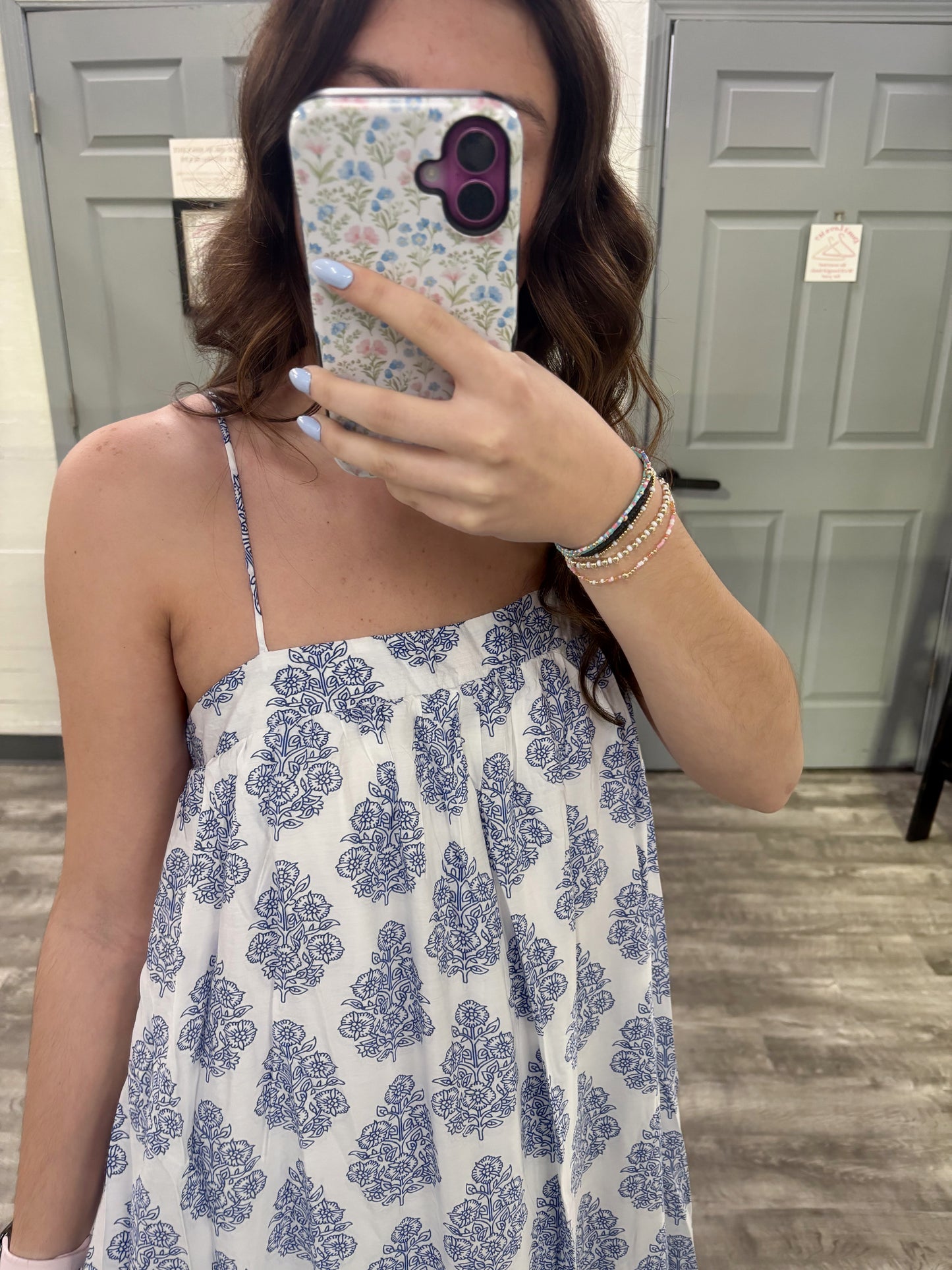 Printed Floral Silhouette Dress