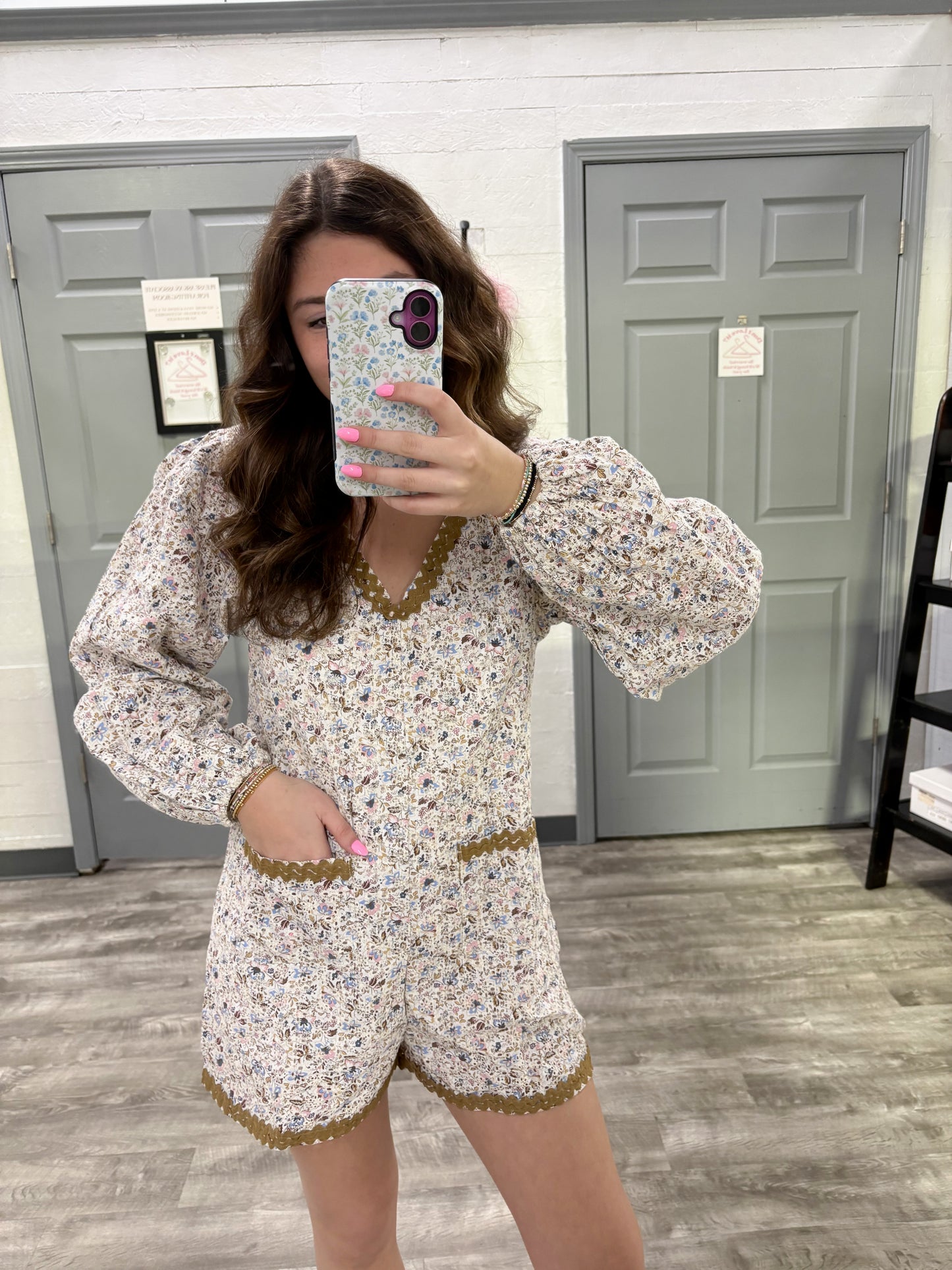 Ivory Floral Romper