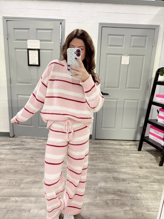 Long Sleeve Stripe Sweater Set