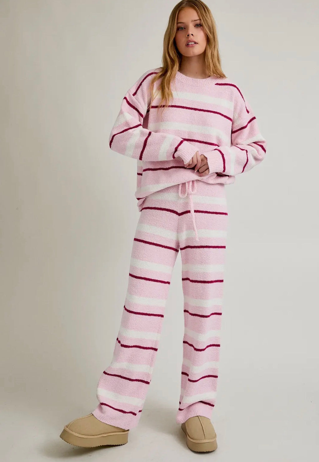 Long Sleeve Stripe Sweater Set