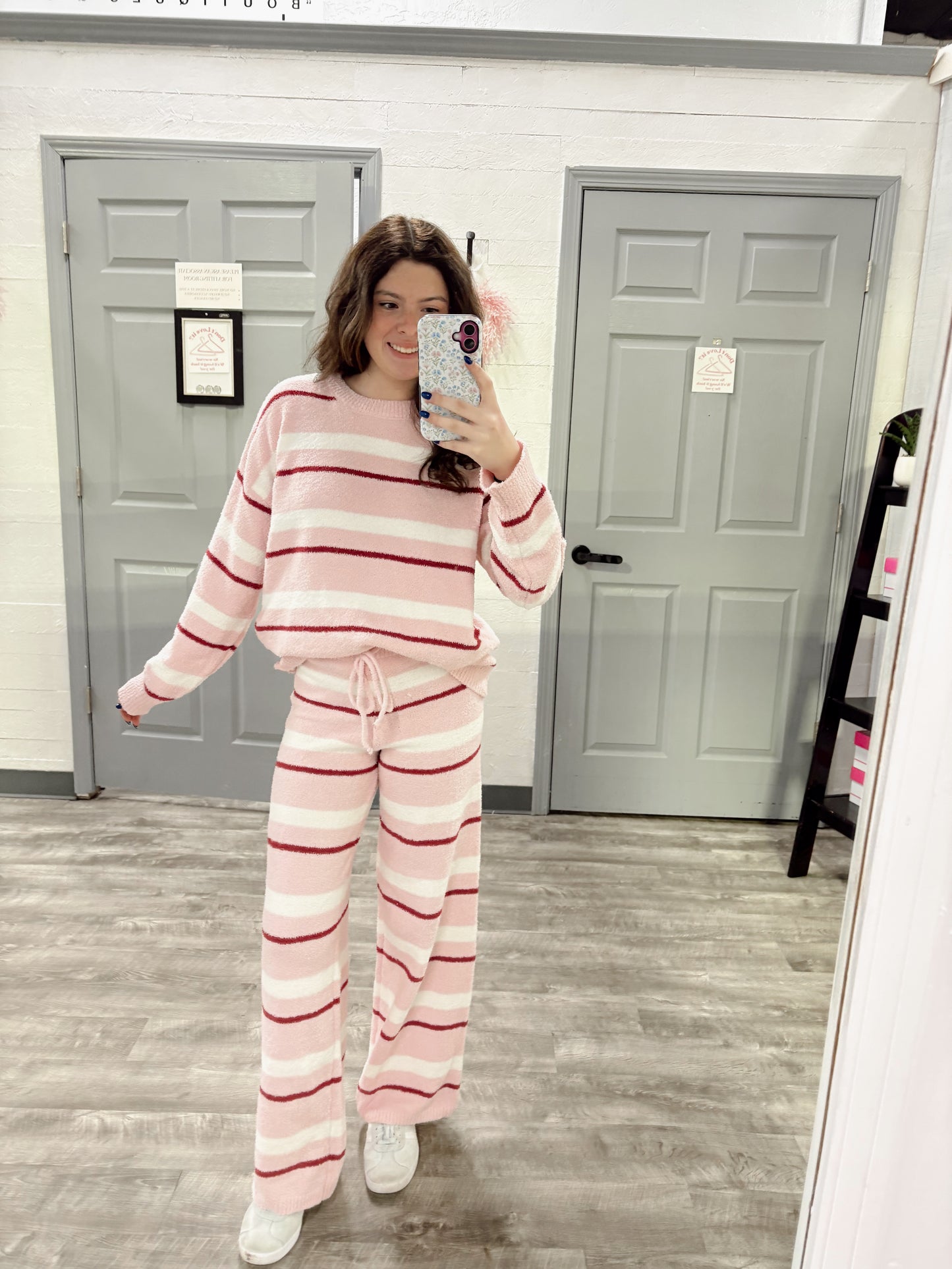 Long Sleeve Stripe Sweater Set