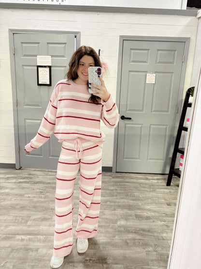 Long Sleeve Stripe Sweater Set