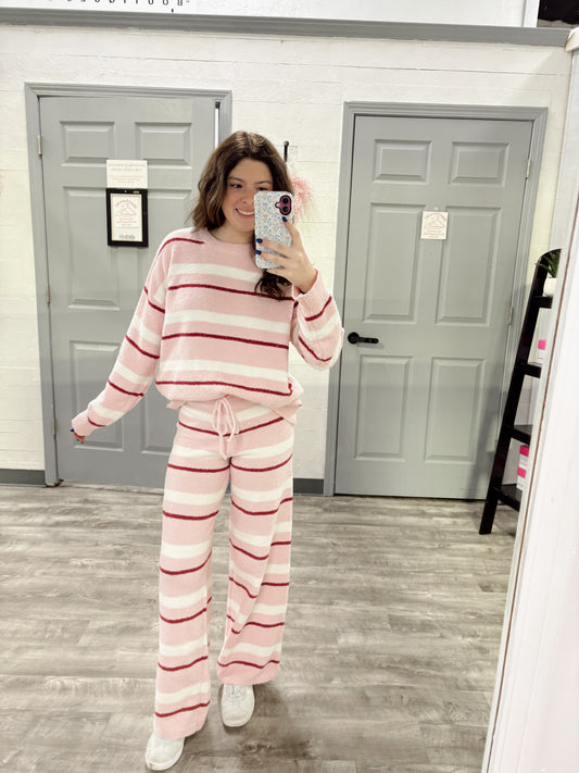 Long Sleeve Stripe Sweater Set