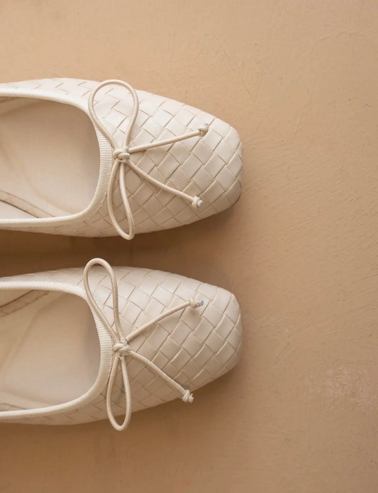 Beige Woven Ballet Flat