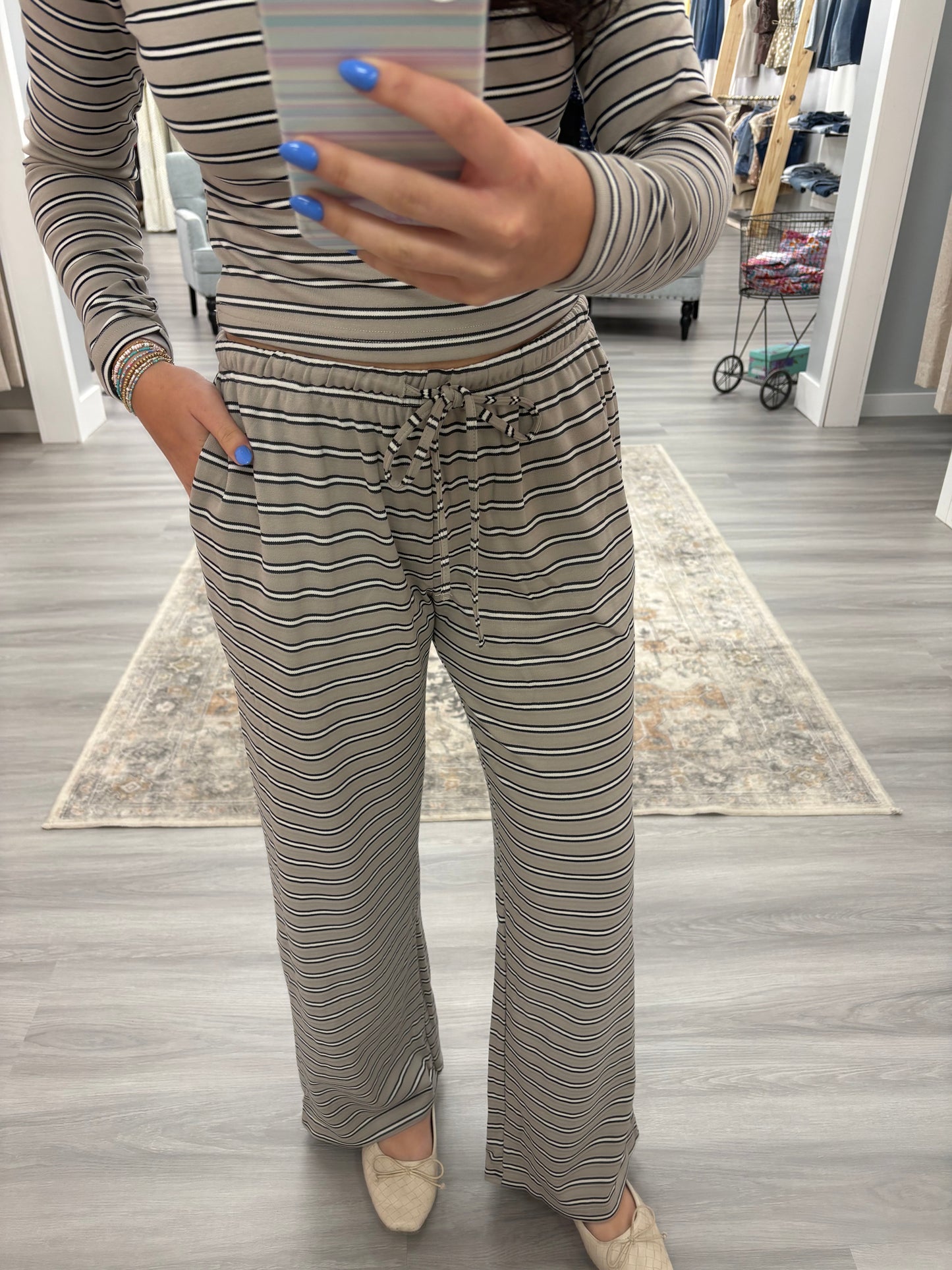 Wide Leg Striped Pants