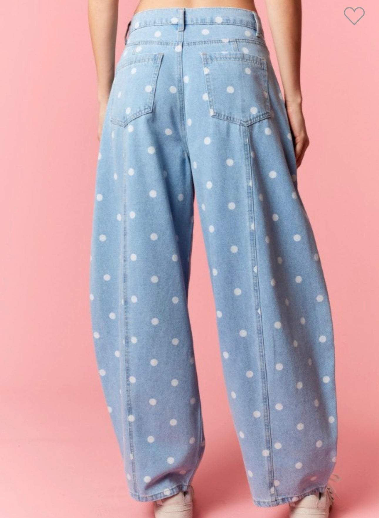 Polka Dot Denim Pants