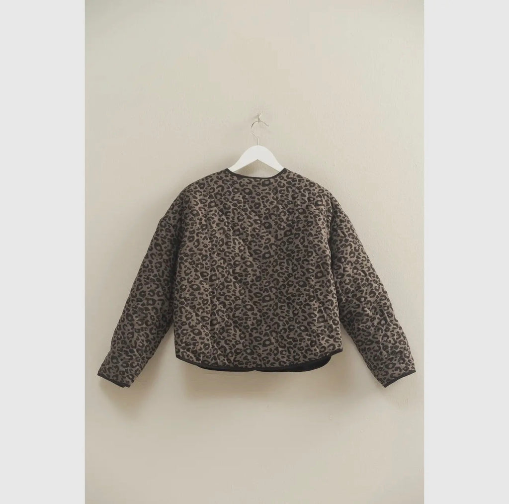 Leopard Print Quilted Jacket