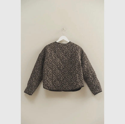 Leopard Print Quilted Jacket