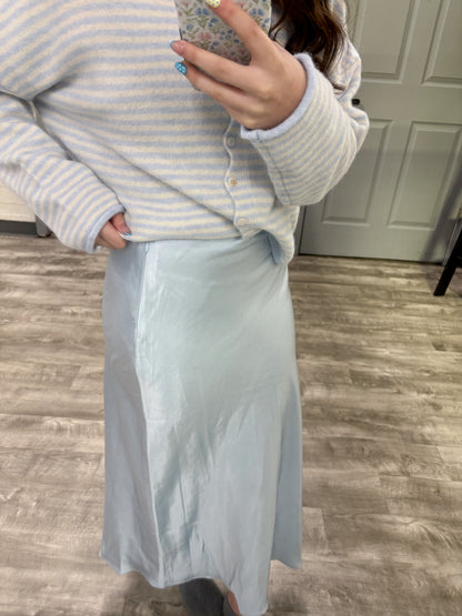 Baby Blue Satin Skirt