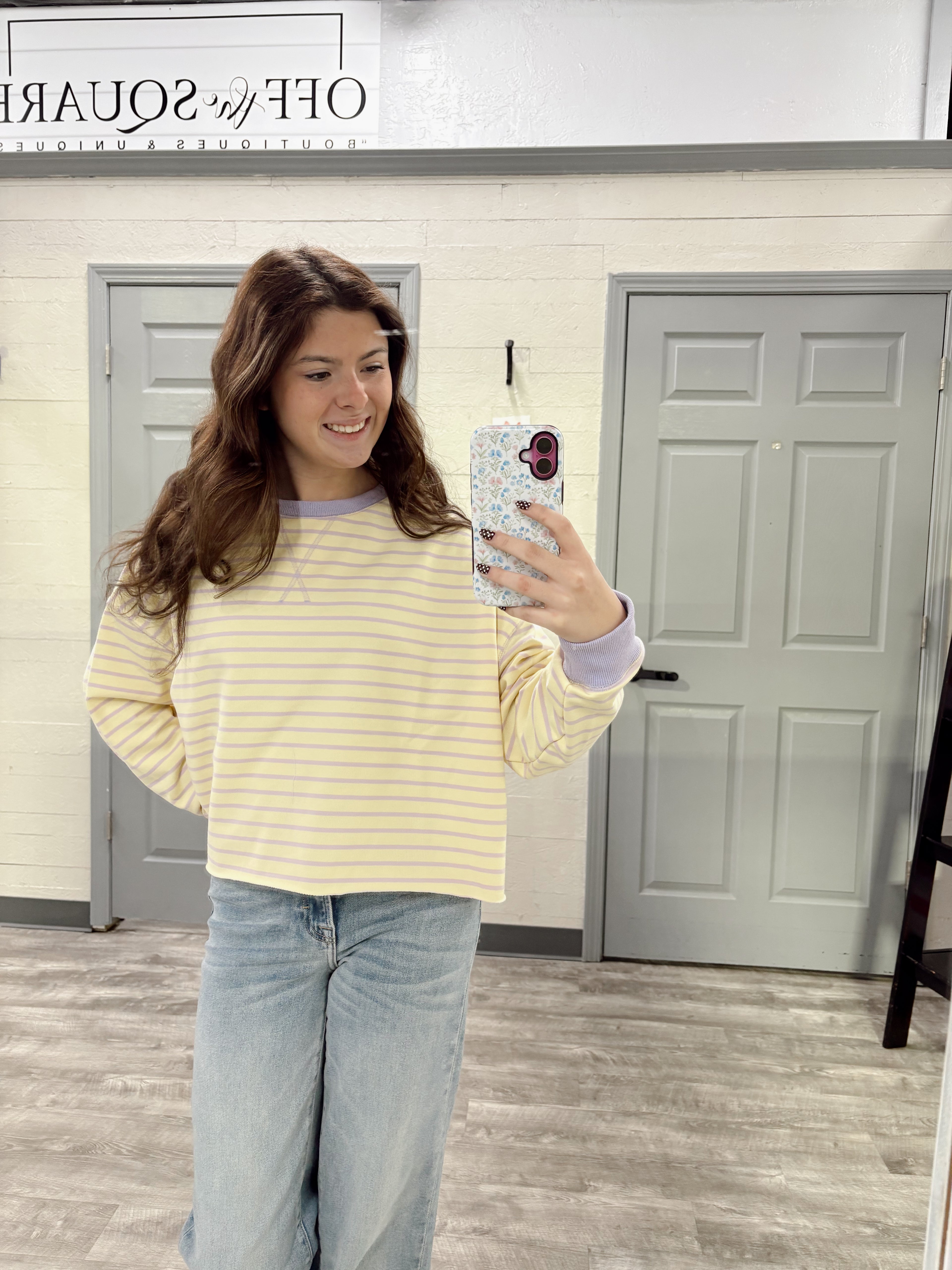 Purple & Yellow Stripe Top