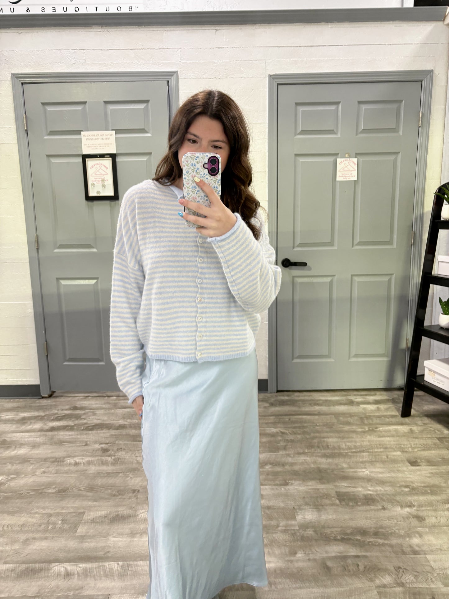 Baby Blue Satin Skirt