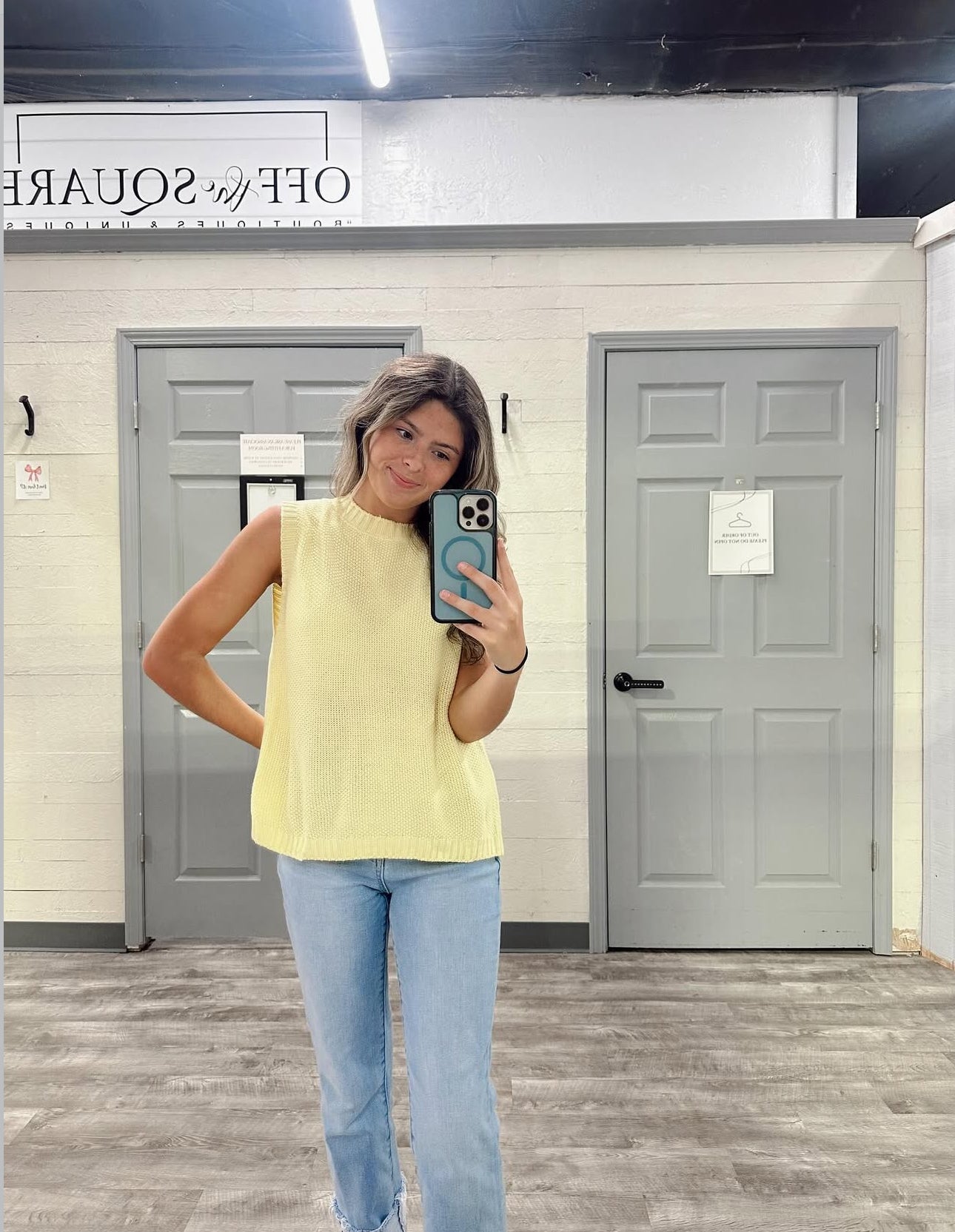 Yellow Knit Tie Back Top