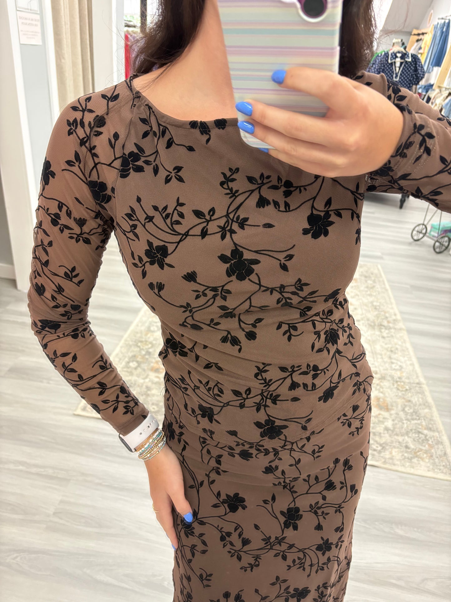 Velvet Floral Mesh Set