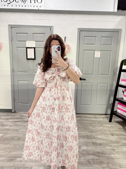 Floral Smocked Bow Dress