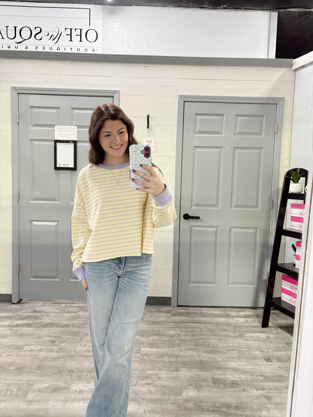 Purple & Yellow Stripe Top