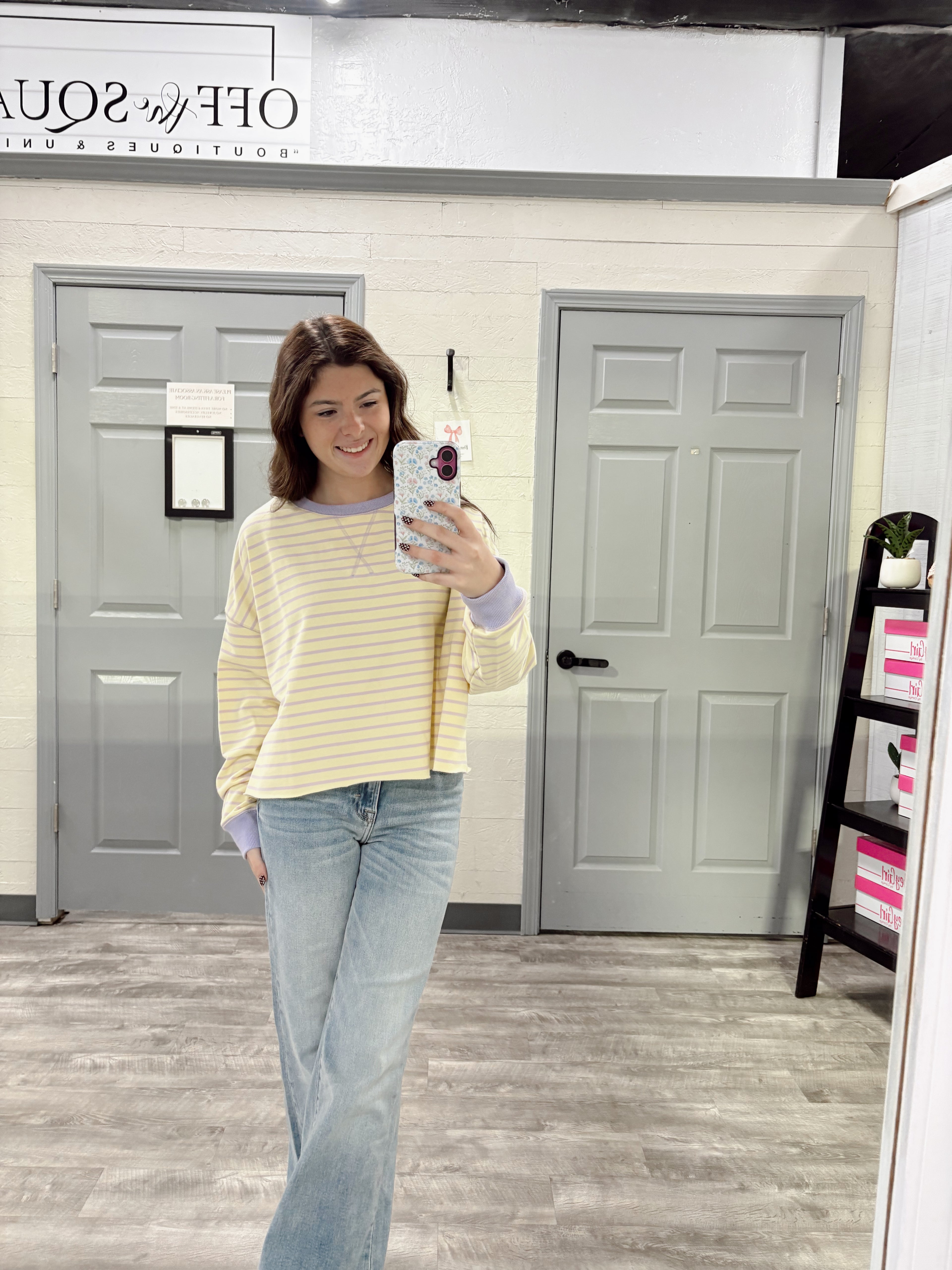 Purple & Yellow Stripe Top