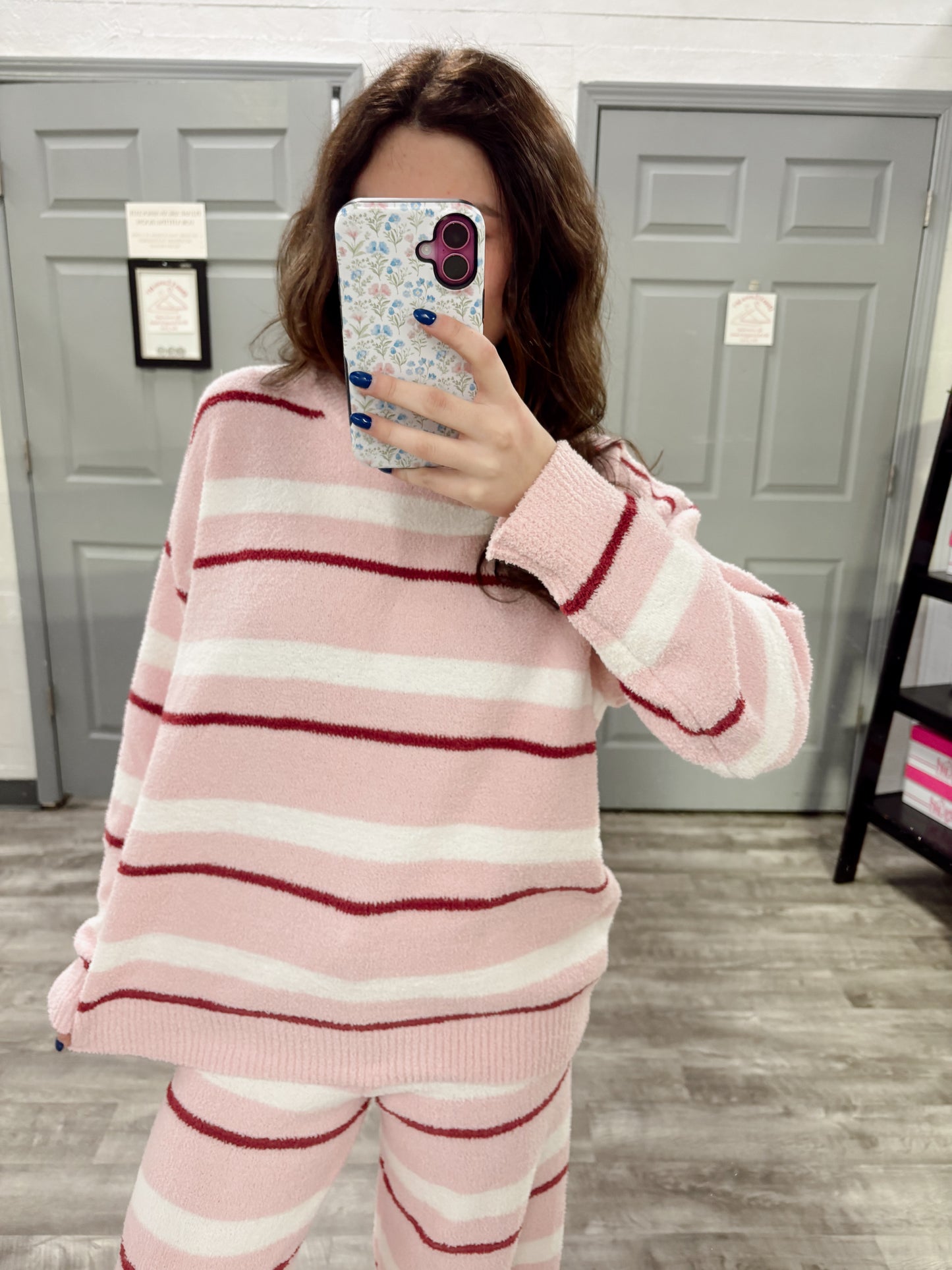 Long Sleeve Stripe Sweater Set