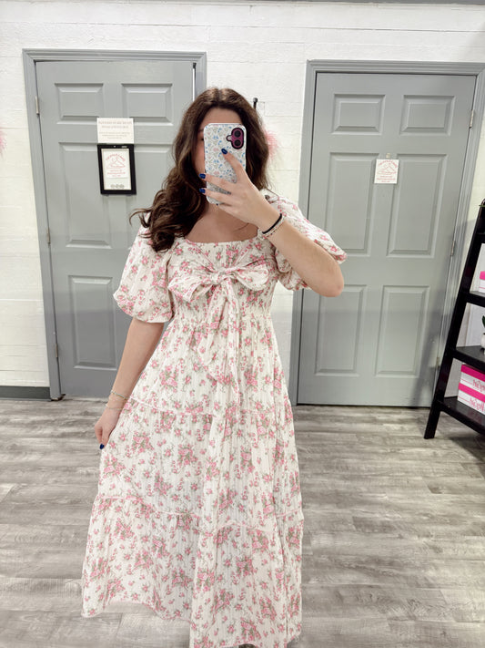Floral Smocked Bow Dress