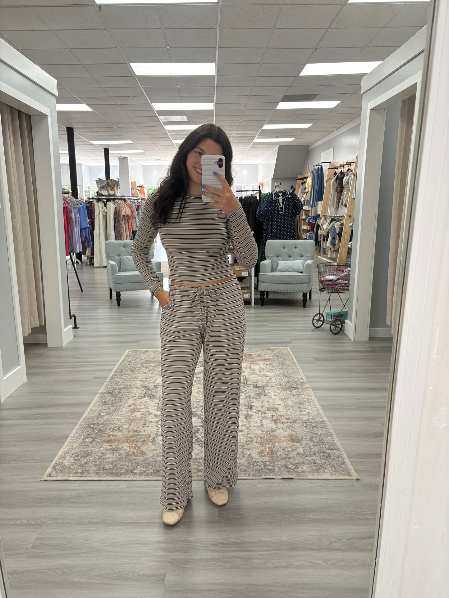 Wide Leg Striped Pants