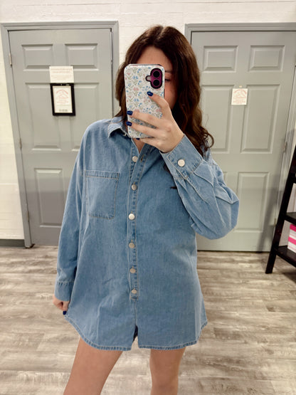 Long Sleeve Denim Romper