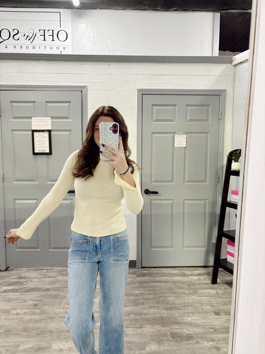 Boat Neck Lace Detail Top