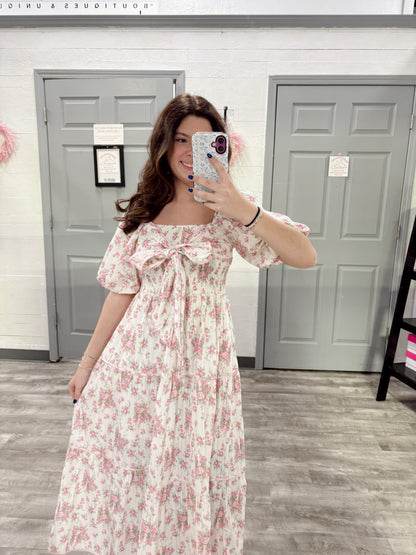 Floral Smocked Bow Dress