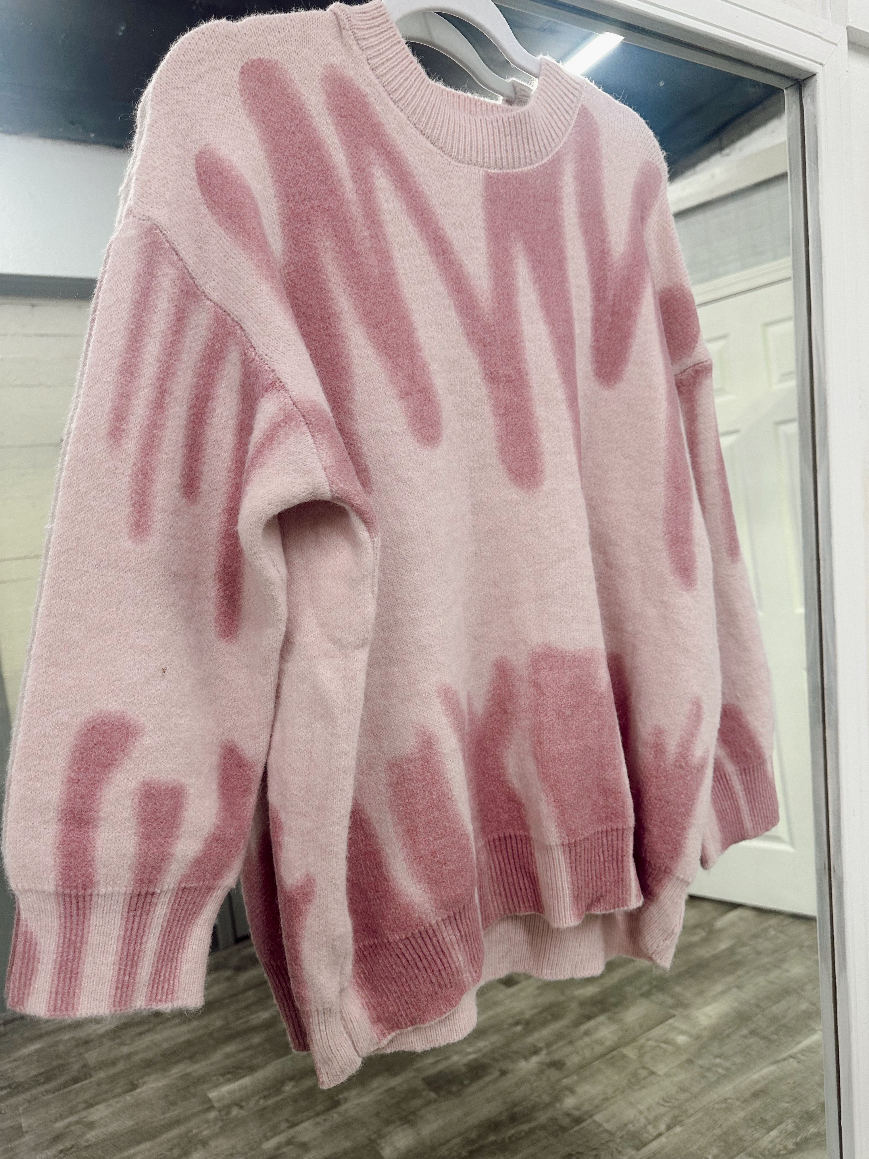 Pink Swirl Sweater