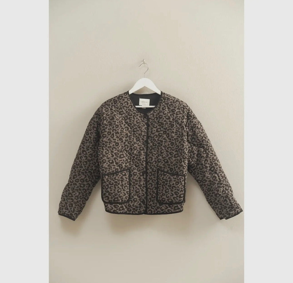 Leopard Print Quilted Jacket