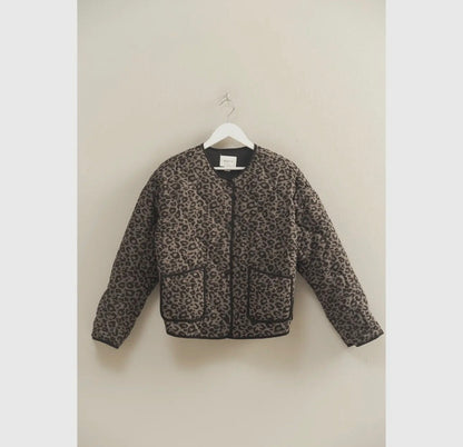 Leopard Print Quilted Jacket