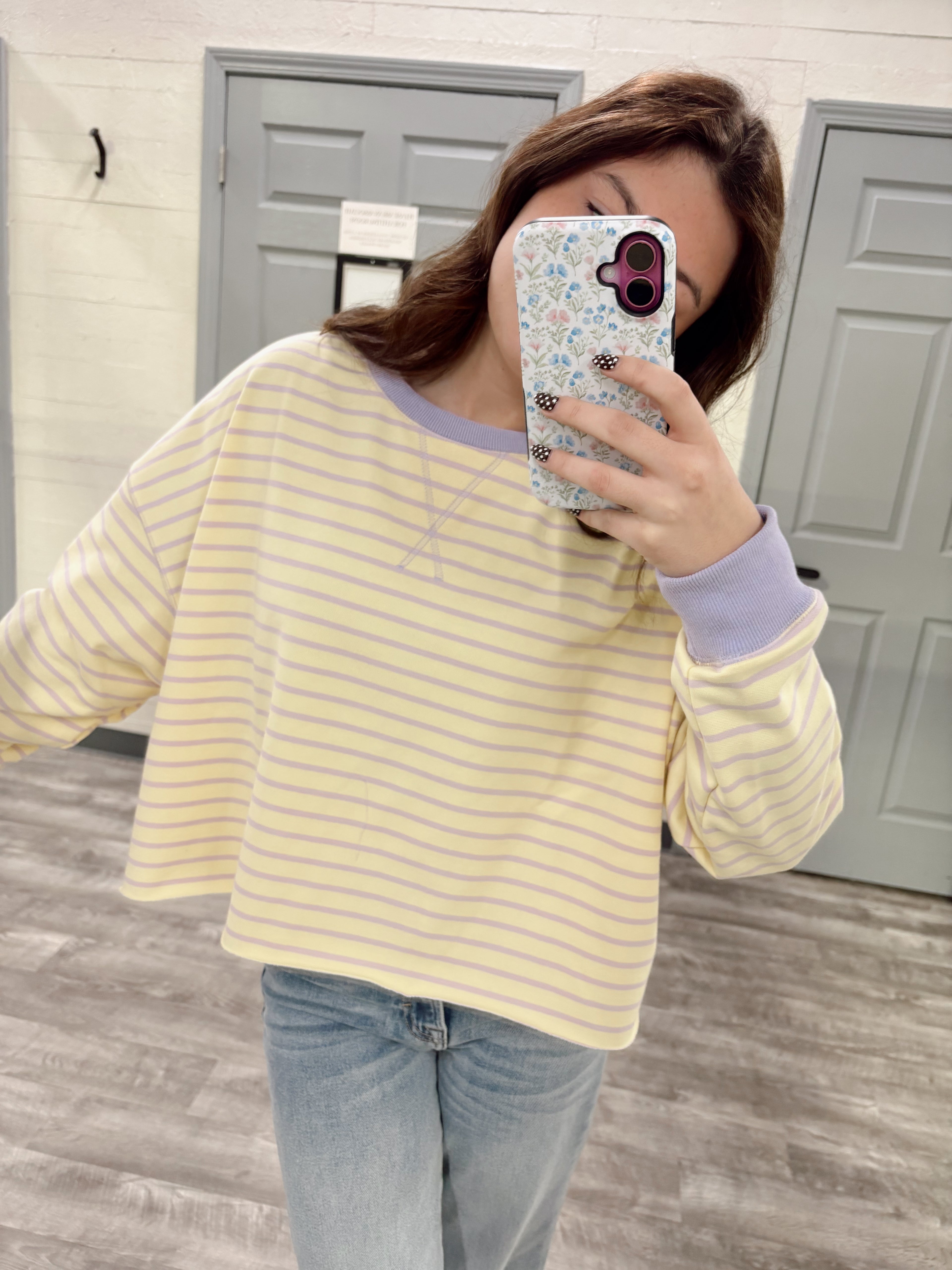 Purple & Yellow Stripe Top