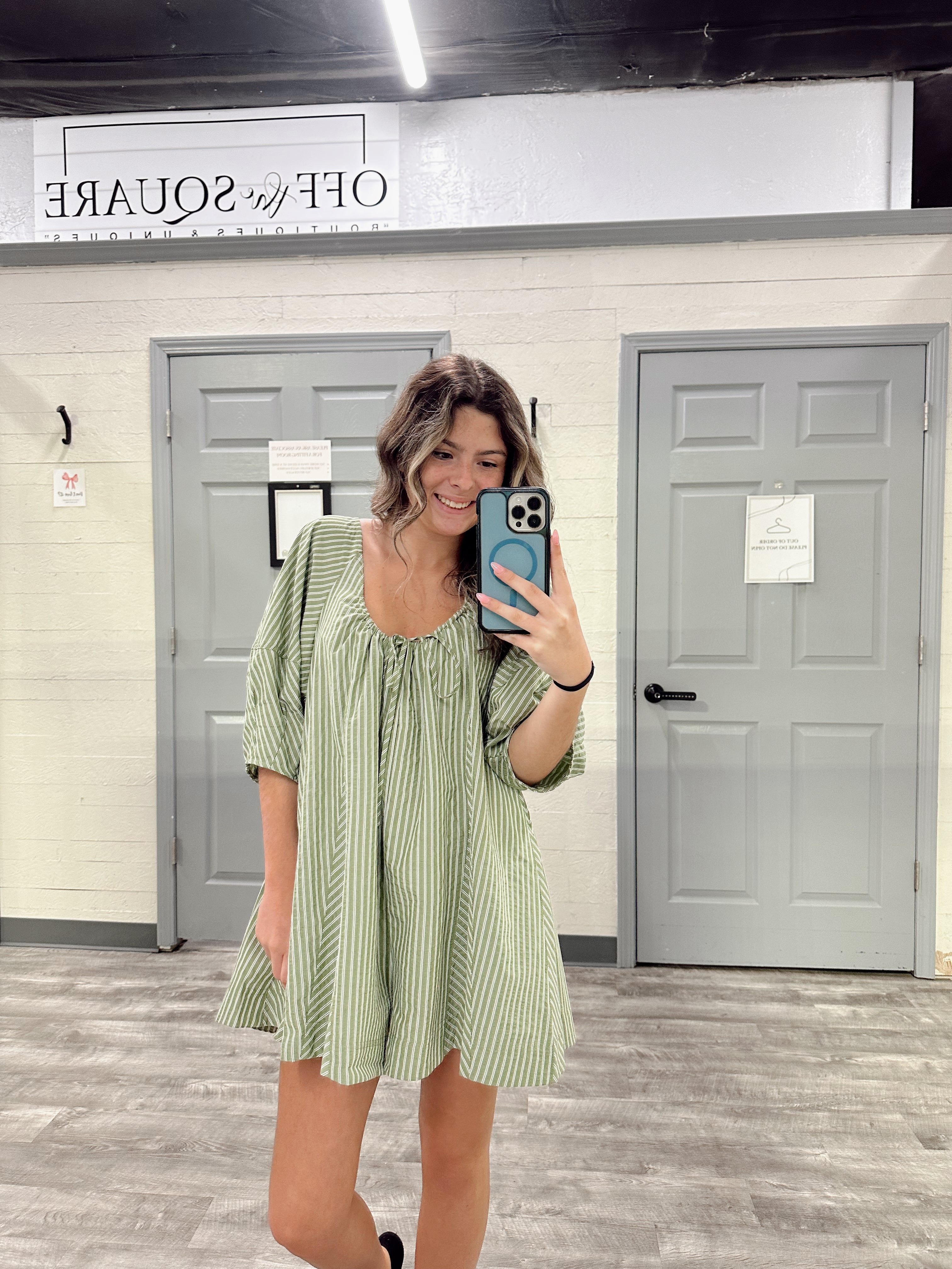Striped Green Romper