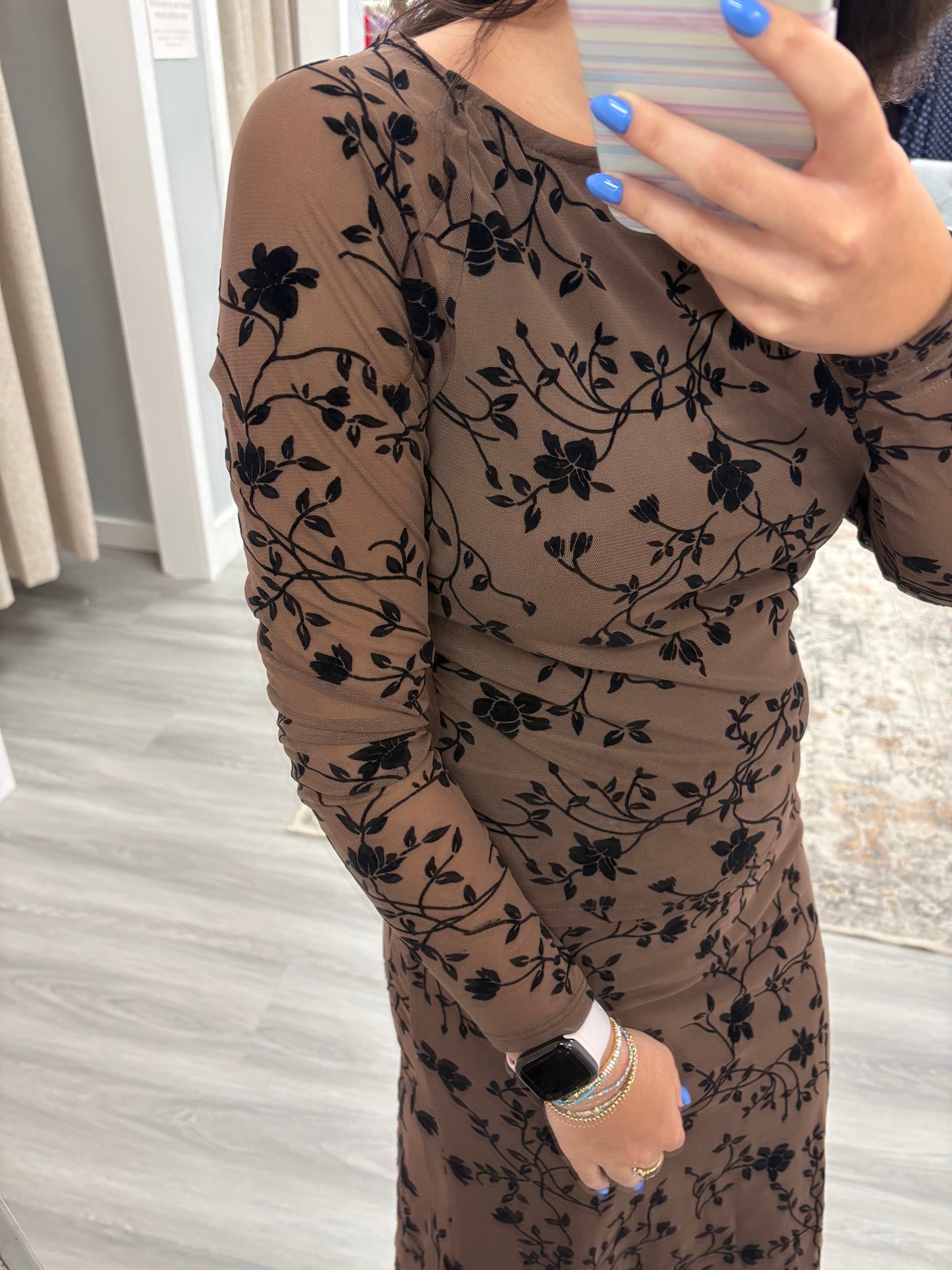 Velvet Floral Mesh Set