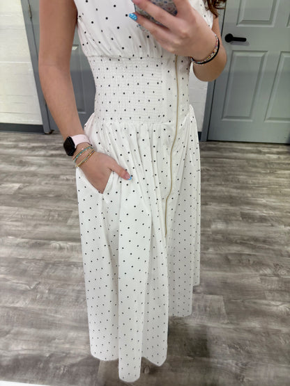 Front Zip Polkadot Dress