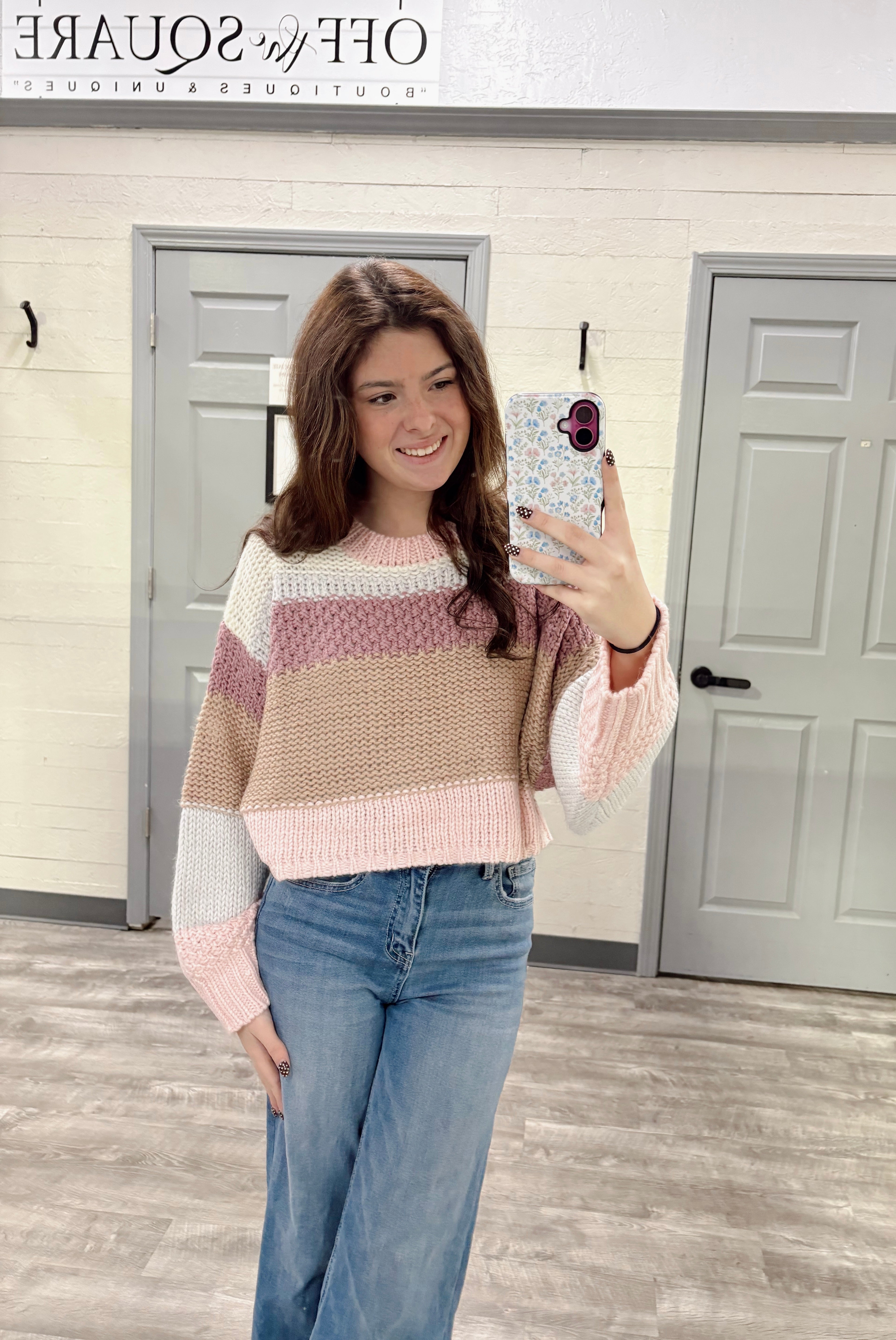 Multicolor Cropped Sweater