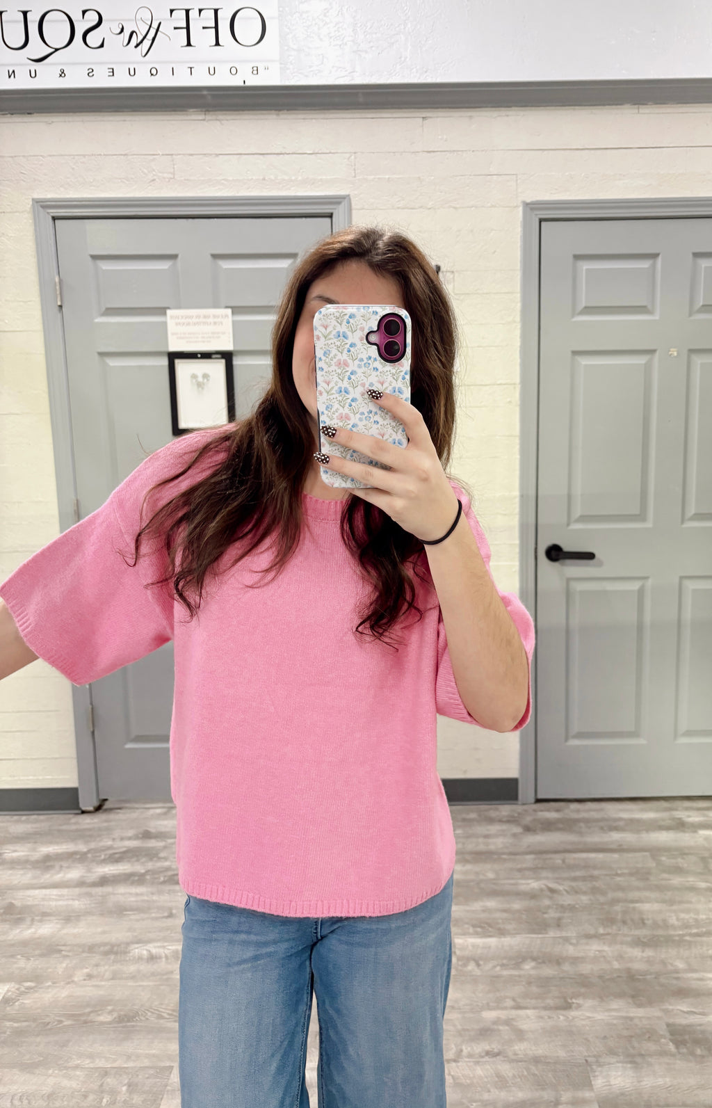 Crewneck Boxy Sweater Top