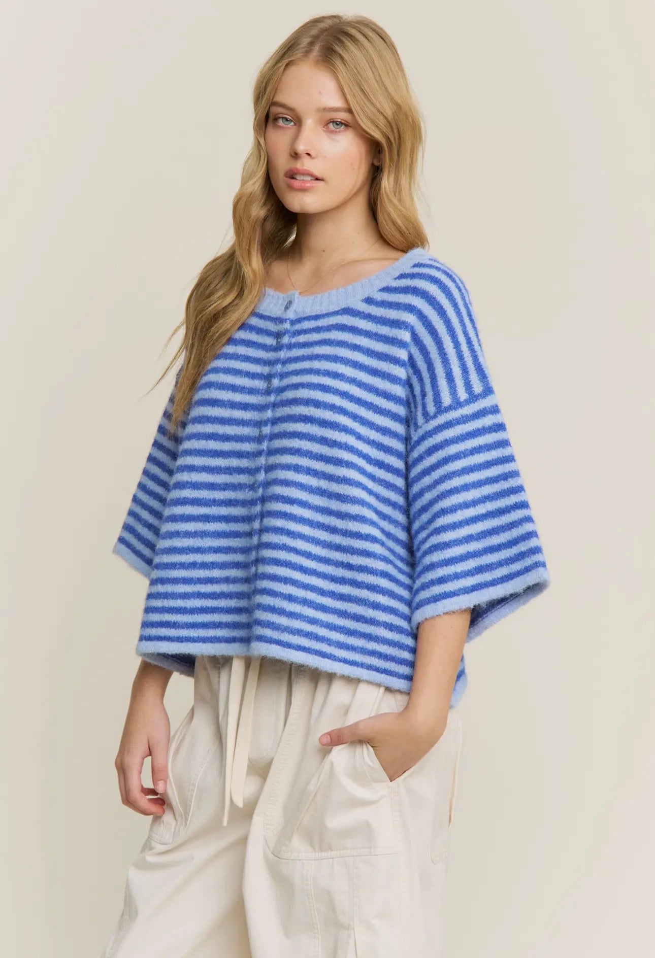 Blue Stripe Lou Cardigan