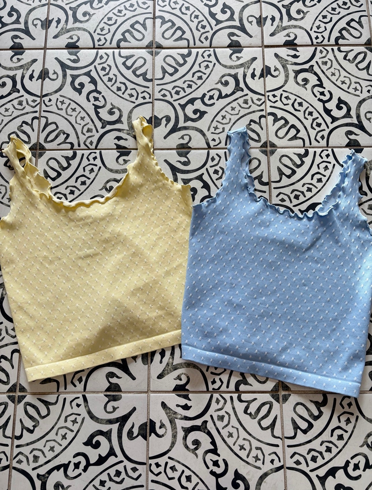 Polka Dot Edge Crop Tank