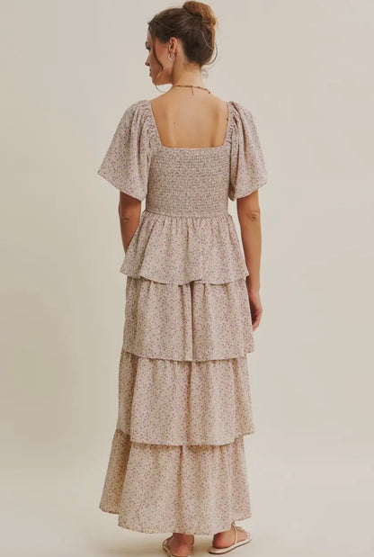 Smocked Ruffle Maxi Dress