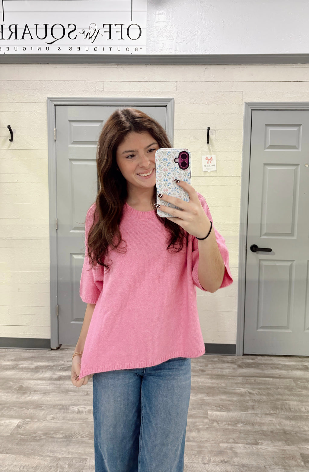 Crewneck Boxy Sweater Top