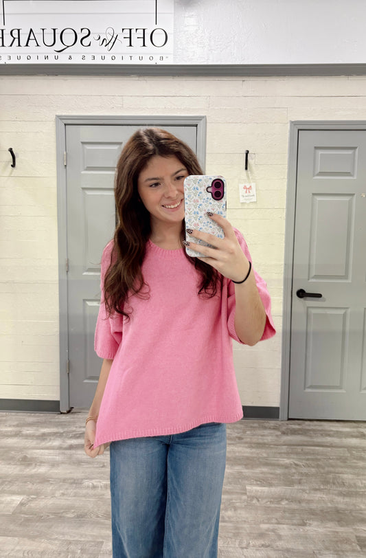 Crewneck Boxy Sweater Top