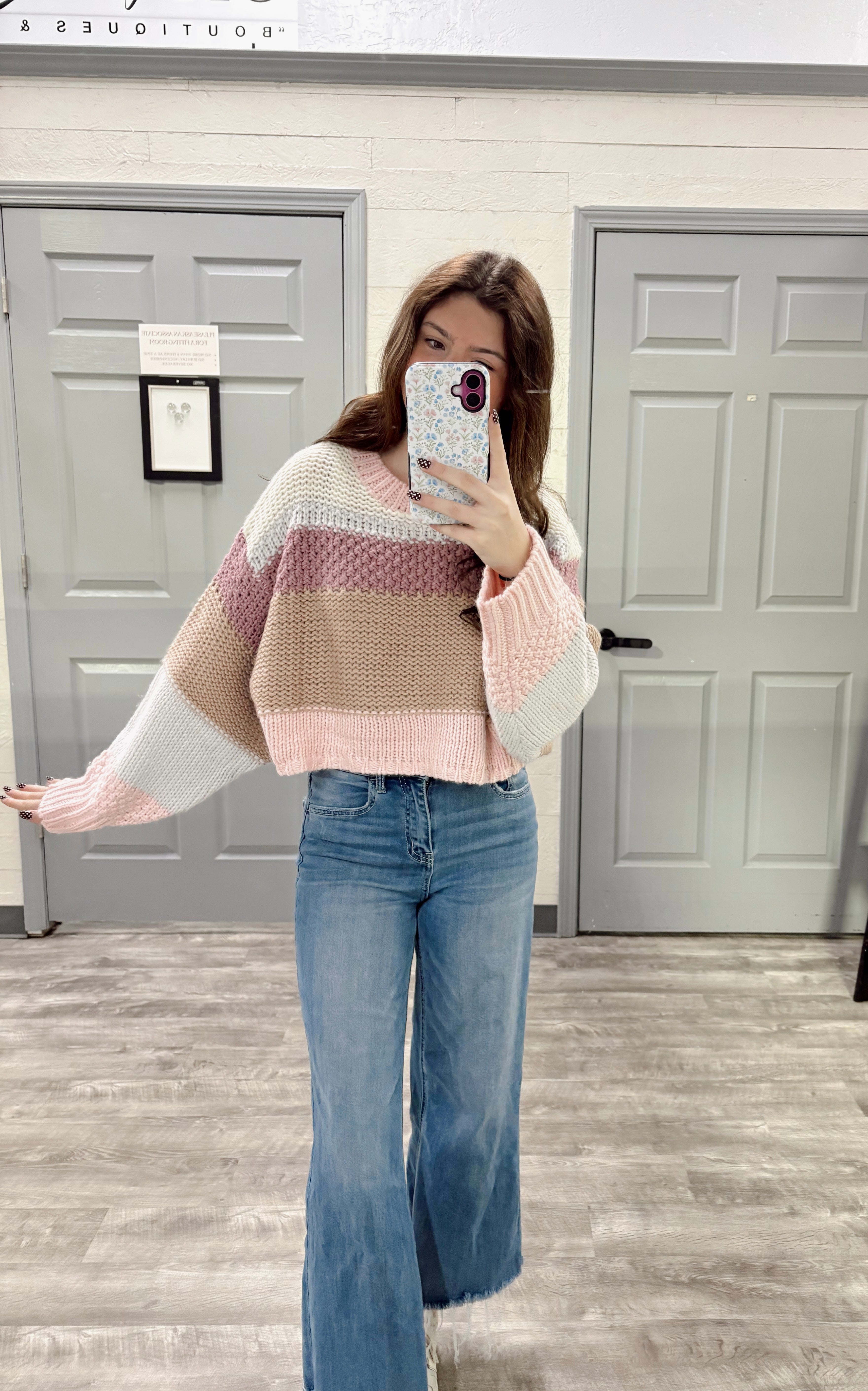 Multicolor Cropped Sweater