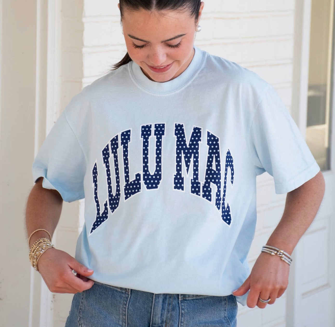 Lulu Mac Polka Dot Chambray Tee