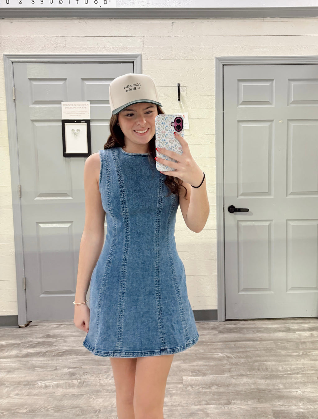 Round Neck Sleeveless Denim Dress