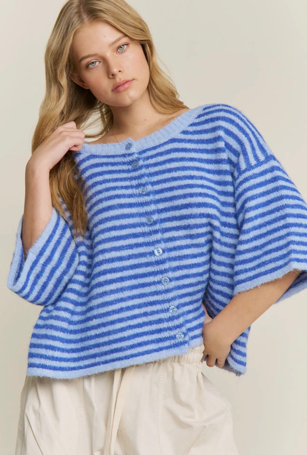 Blue Stripe Lou Cardigan