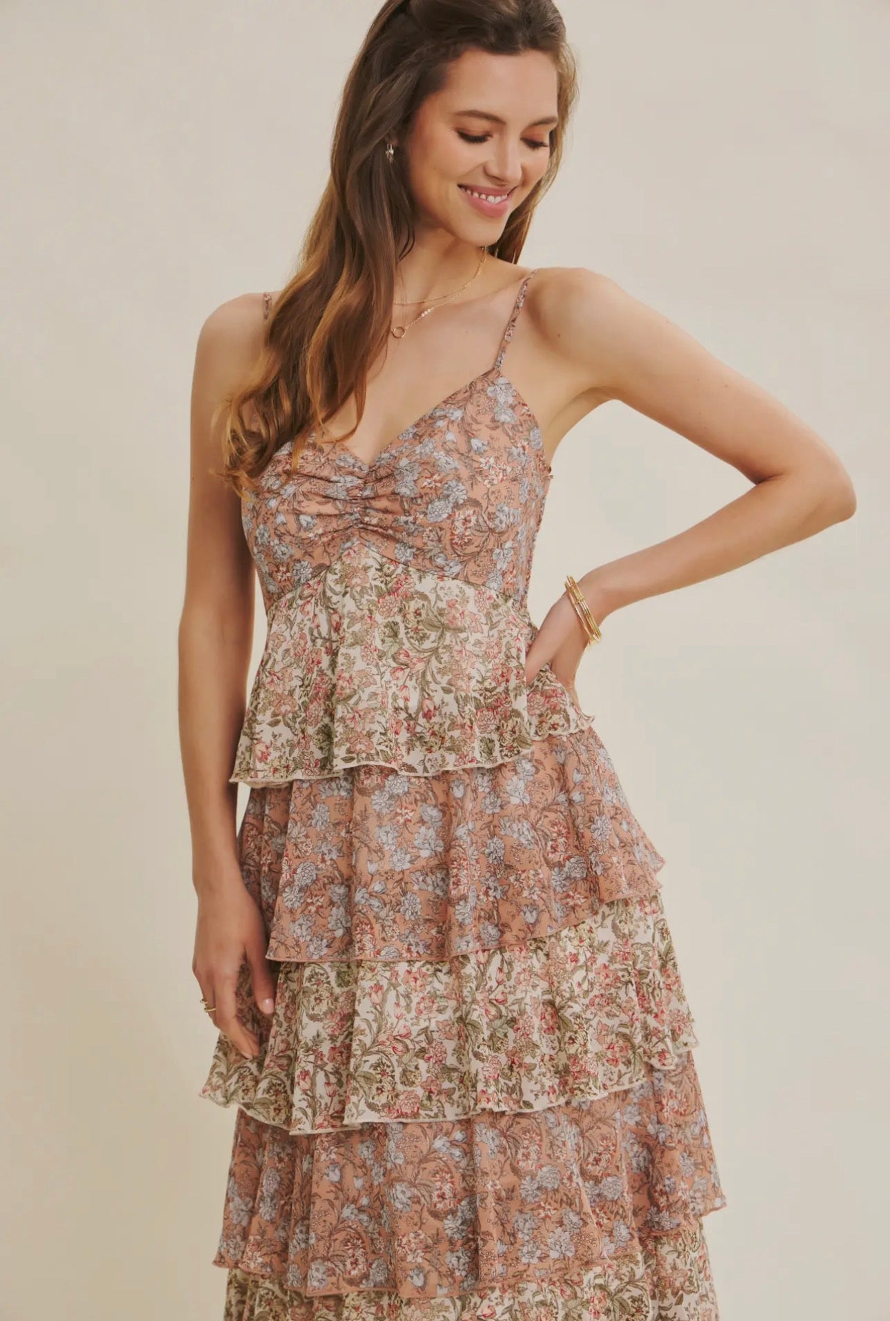 Romantic Tiered Floral Dress