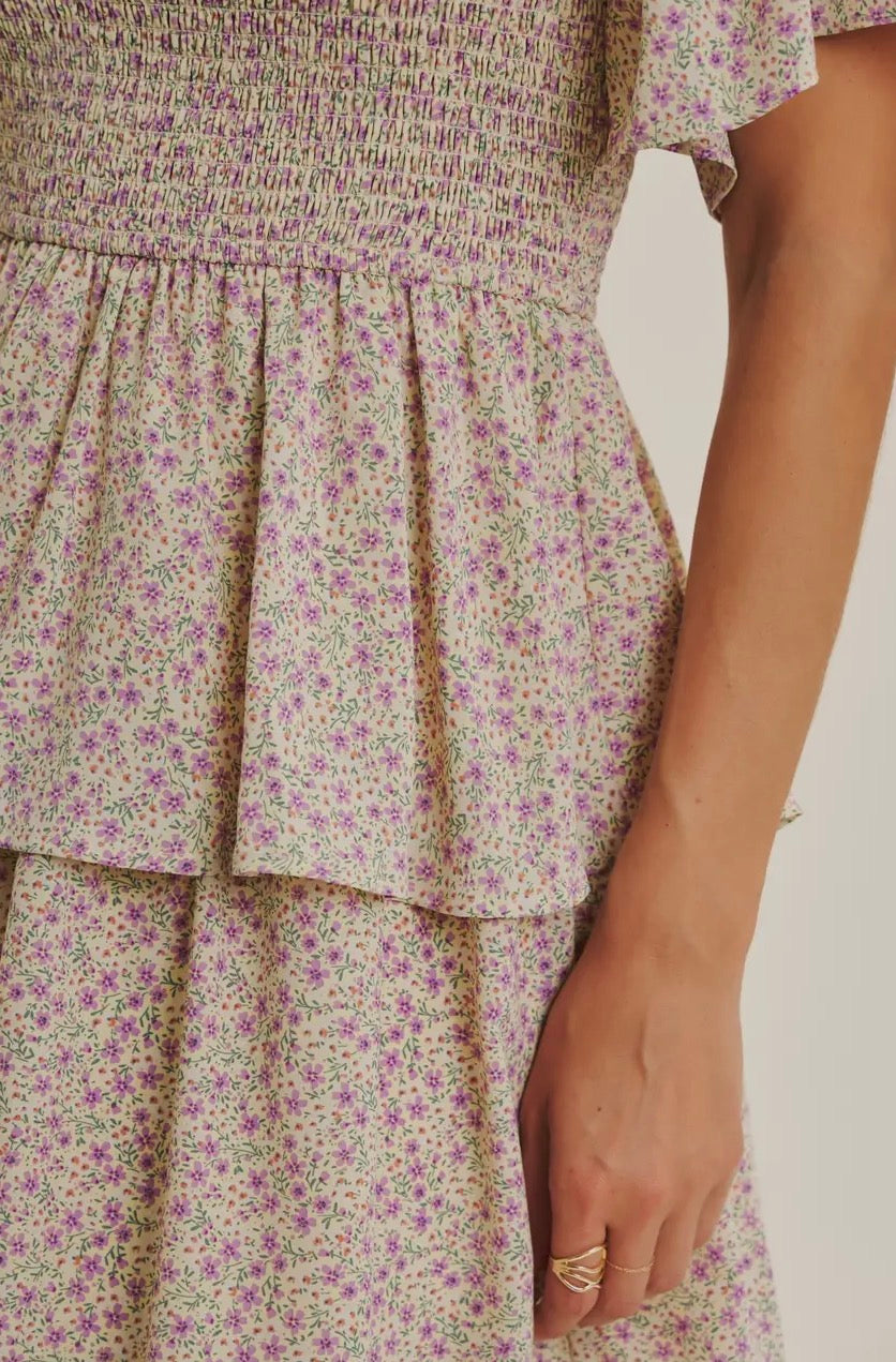 Smocked Ruffle Maxi Dress
