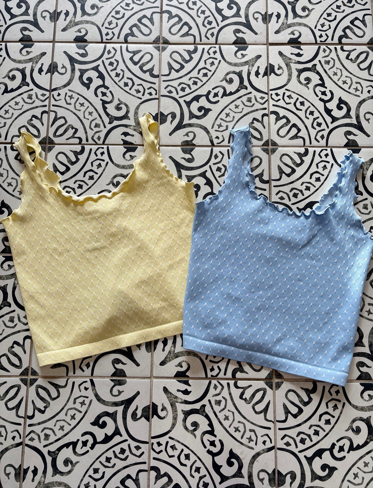 Polka Dot Edge Crop Tank
