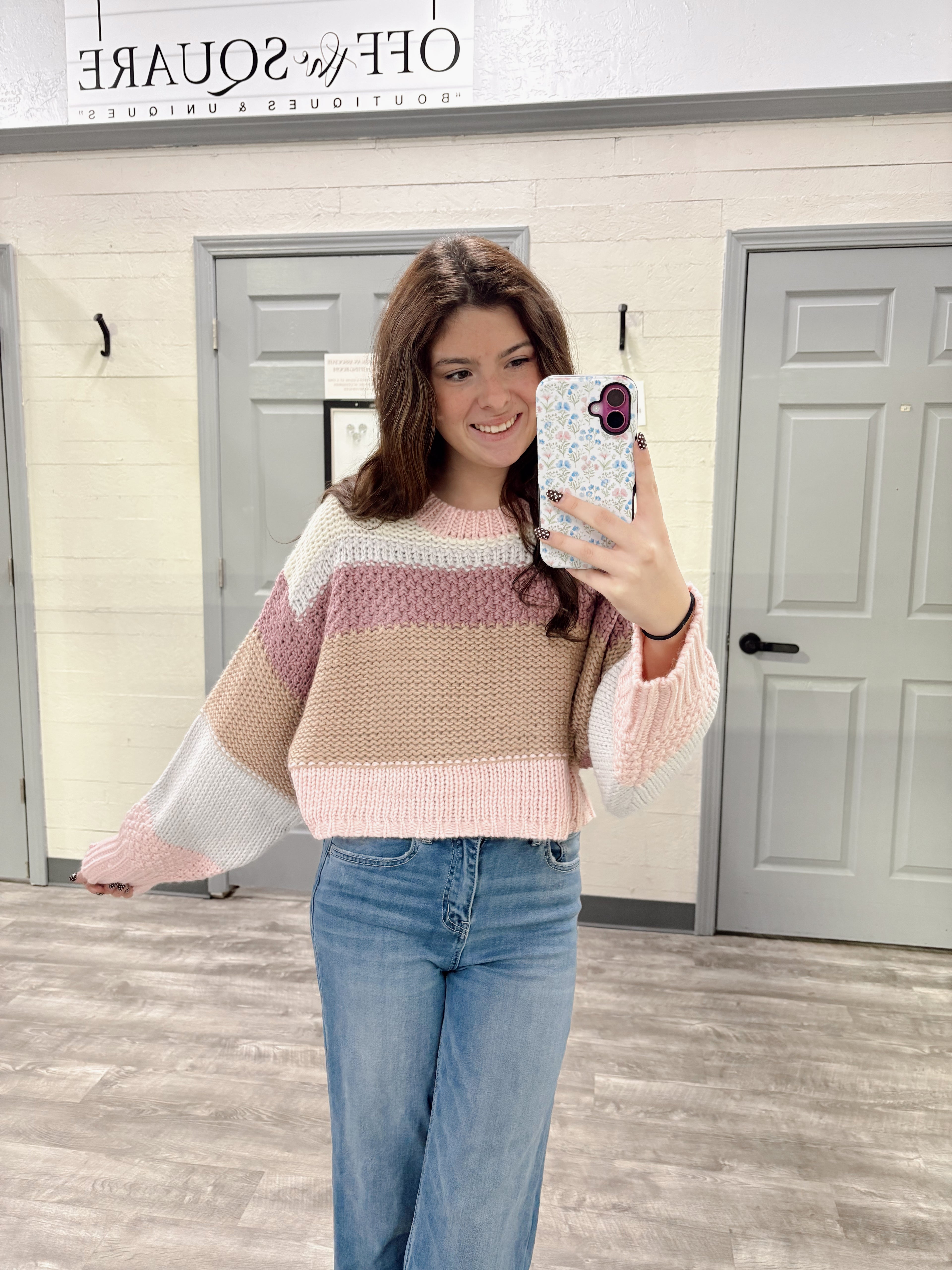Multicolor Cropped Sweater