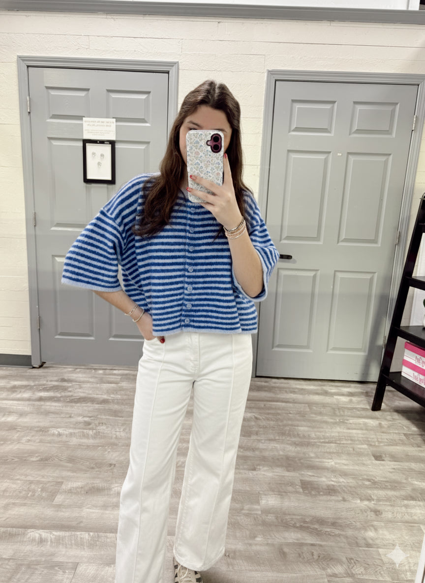Blue Stripe Lou Cardigan