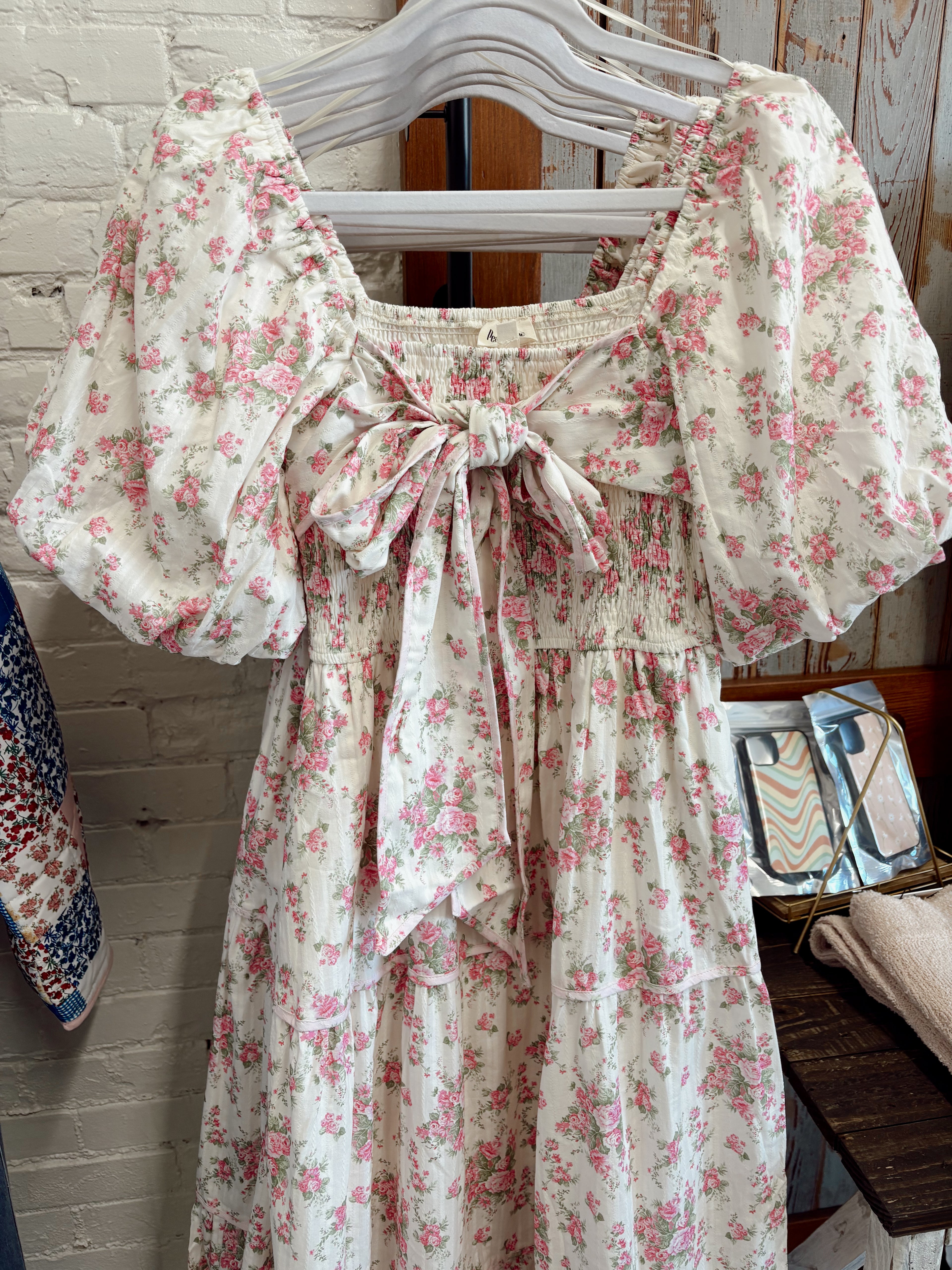 Floral Smocked Bow Dress